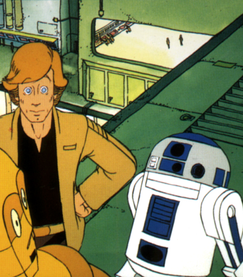 The Star Wars Holiday Special 1978 Cartoon R2-D2 with C-3PO and Luke Skywalker