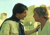 Biggs talks to Luke in earnest. This shot is also well-known from the Star Wars Storybook.