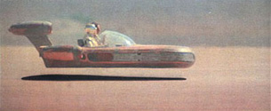 Luke and Threepio talking as they race towards R2-D2. This portion is in the film, but the voices do not match the articulations. Image from Greg Rossiter's site.