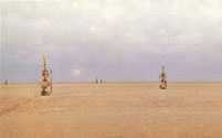 A vast expanse of desert populated by moisture vaporators. From the Star Wars Chronicles.