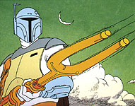 Boba Fett fends off the creature