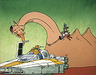 Boba's sea serpent licks Luke ship